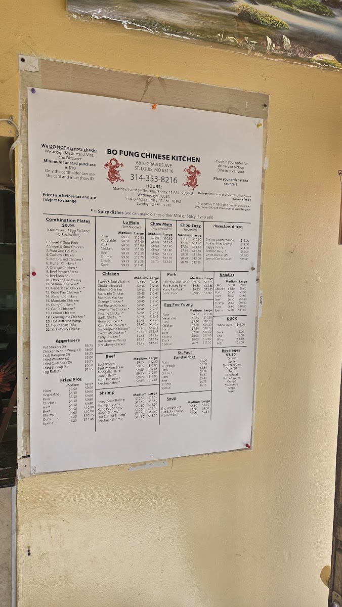 Bo Fung Chinese Kitchen Menu - Image 2