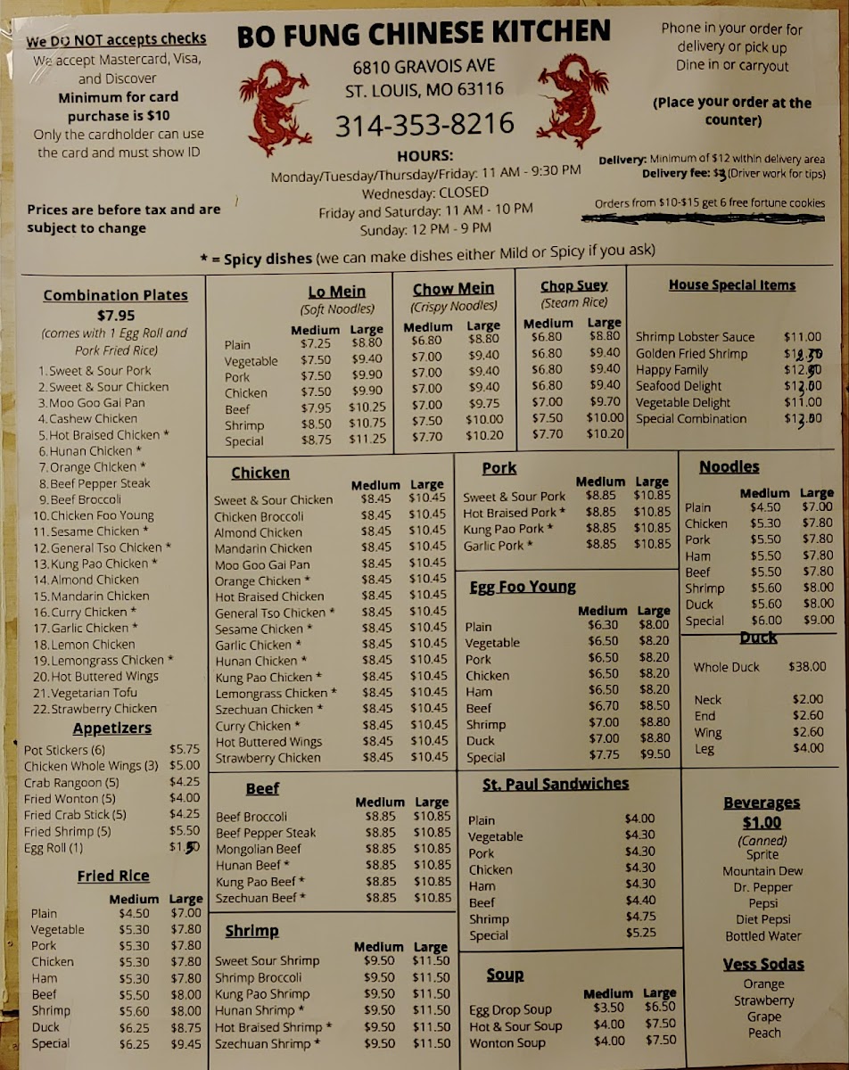 Bo Fung Chinese Kitchen Menu - Image 6